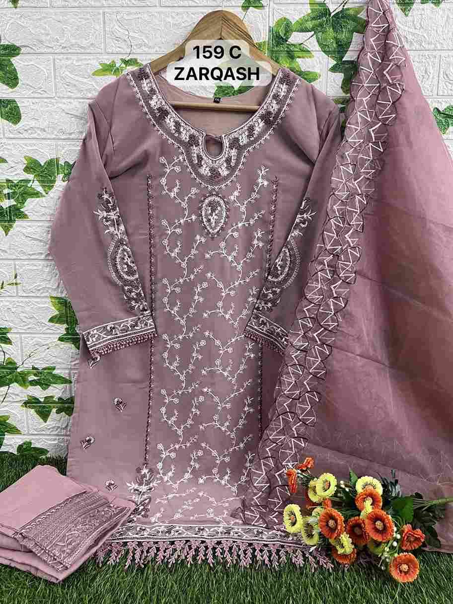 Zarqash Hit Design Z-159 Colours By Zarqash Z-159-A To Z-159-D Series Beautiful Pakistani Suits Colorful Stylish Fancy Casual Wear & Ethnic Wear Heavy Georgette Dresses At Wholesale Price