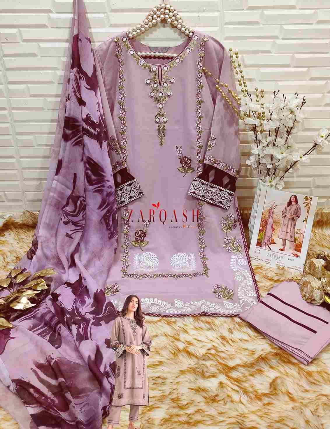 Zarqash Hit Design Z-157 By Zarqash Beautiful Pakistani Suits Colorful Stylish Fancy Casual Wear & Ethnic Wear Heavy Georgette Dresses At Wholesale Price
