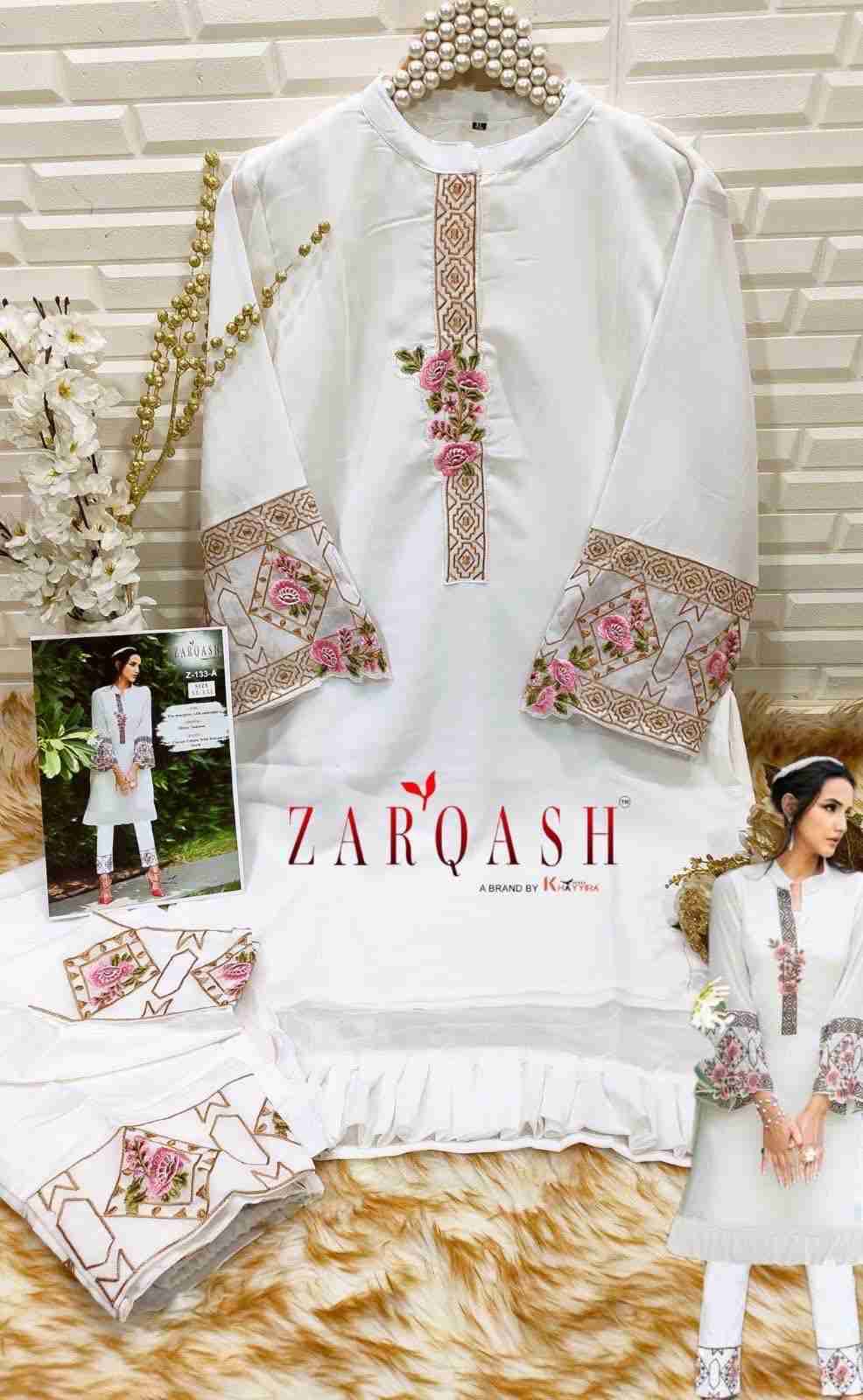 Zarqash Hit Design Z-133 Colours By Zarqash Z-133-A To Z-133-D Series Beautiful Pakistani Suits Colorful Stylish Fancy Casual Wear & Ethnic Wear Faux Georgette Dresses At Wholesale Price
