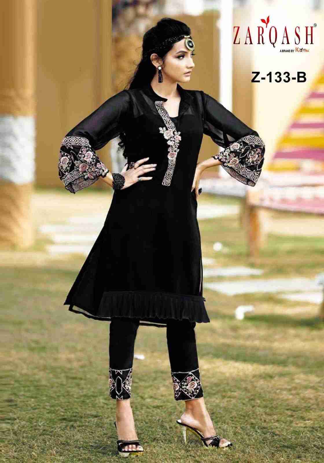 Zarqash Hit Design Z-133 Colours By Zarqash Z-133-A To Z-133-D Series Beautiful Pakistani Suits Colorful Stylish Fancy Casual Wear & Ethnic Wear Faux Georgette Dresses At Wholesale Price