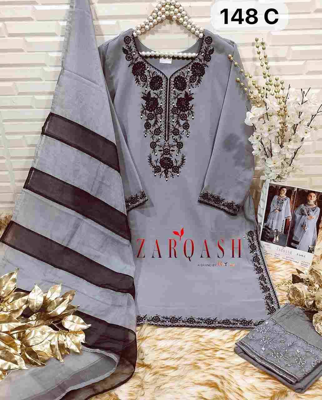 Zarqash Hit Design Z-148 Colours By Zarqash Z-148-A To Z-148-E Series Beautiful Pakistani Suits Colorful Stylish Fancy Casual Wear & Ethnic Wear Heavy Georgette Dresses At Wholesale Price