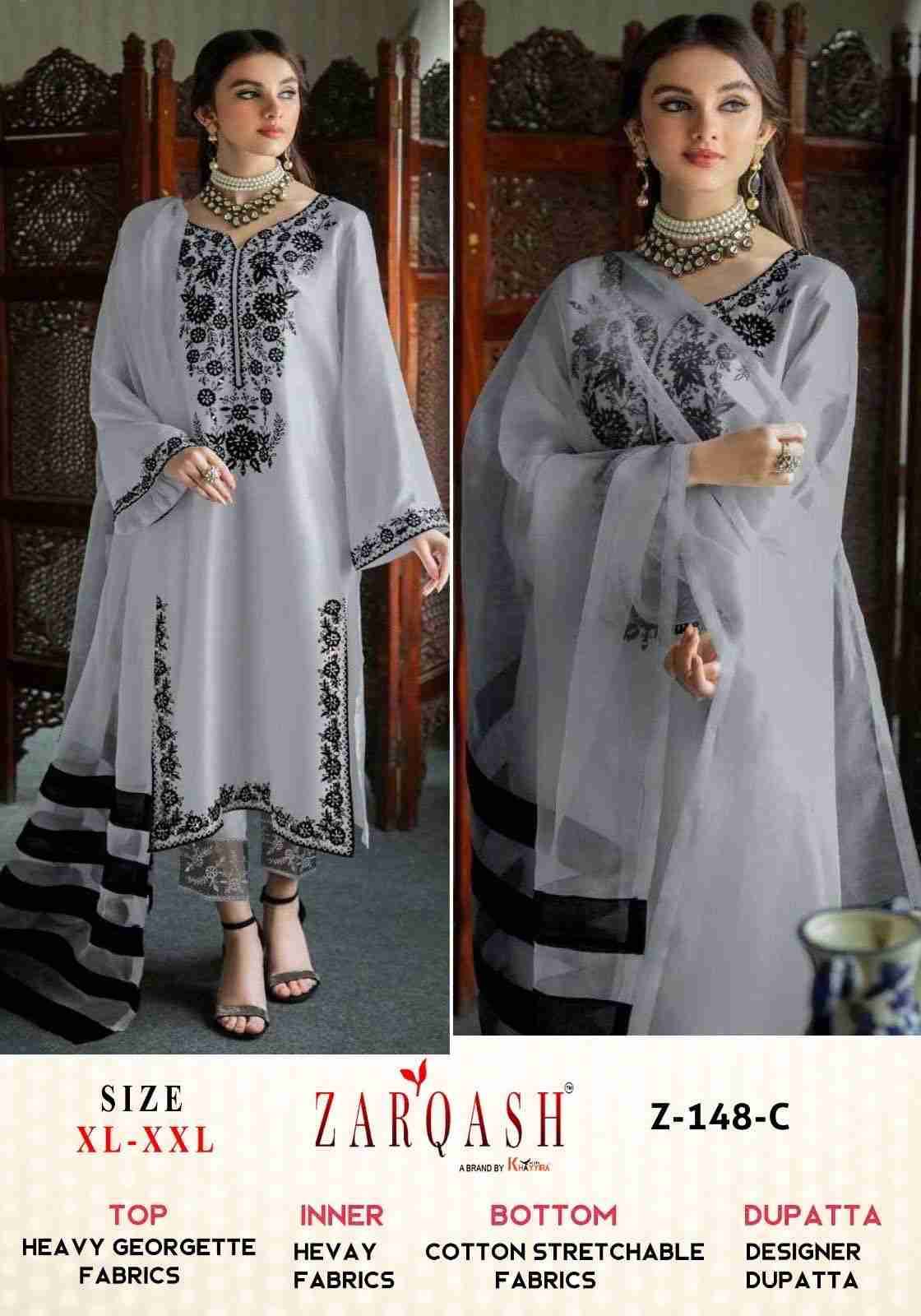 Zarqash Hit Design Z-148 Colours By Zarqash Z-148-A To Z-148-E Series Beautiful Pakistani Suits Colorful Stylish Fancy Casual Wear & Ethnic Wear Heavy Georgette Dresses At Wholesale Price