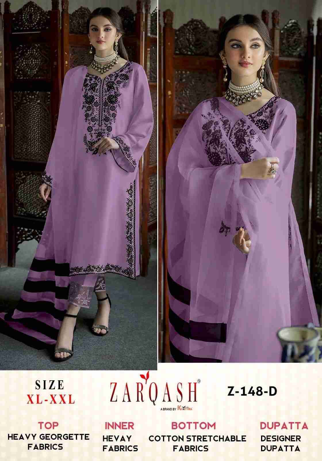 Zarqash Hit Design Z-148 Colours By Zarqash Z-148-A To Z-148-E Series Beautiful Pakistani Suits Colorful Stylish Fancy Casual Wear & Ethnic Wear Heavy Georgette Dresses At Wholesale Price