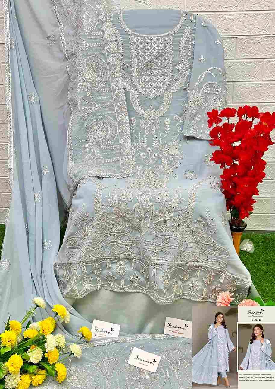 Serene Hit Design S-204 Colours By Serene S-204-A To S-204-D Series Designer Pakistani Suits Beautiful Fancy Colorful Stylish Party Wear & Occasional Wear Faux Georgette Embroidered Dresses At Wholesale Price