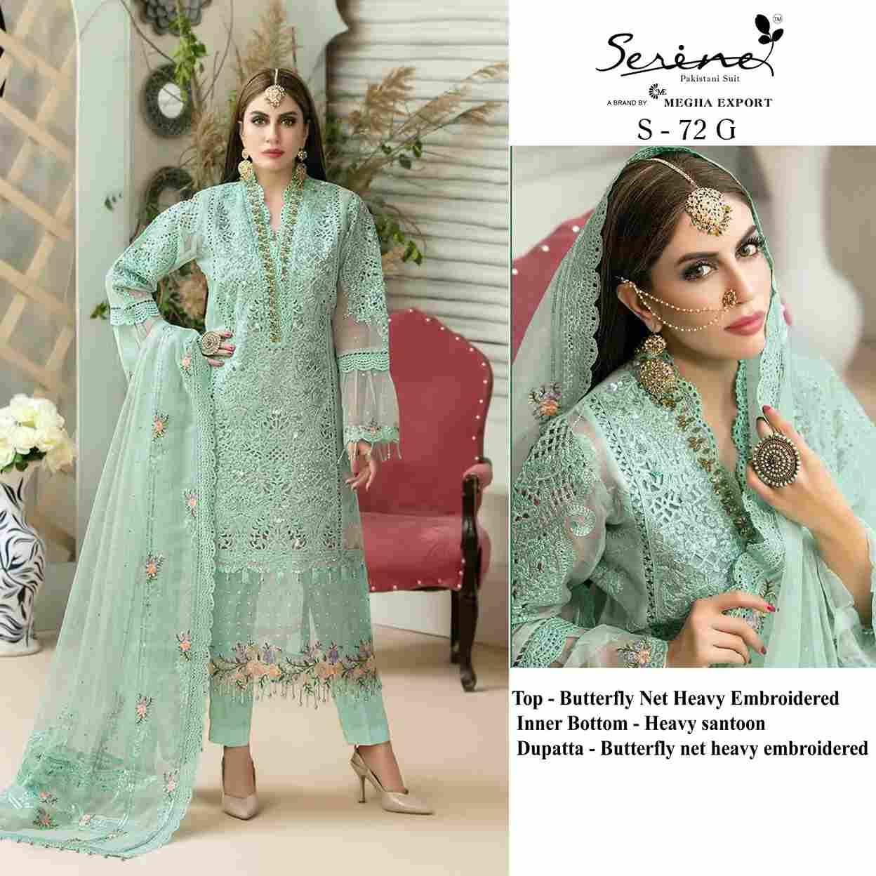 Serene Hit Design S-72 Colours Vol-2 By Serene S-72-E To S-72-H Series Designer Pakistani Suits Beautiful Fancy Colorful Stylish Party Wear & Occasional Wear Net Embroidered Dresses At Wholesale Price