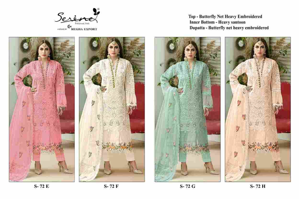 Serene Hit Design S-72 Colours Vol-2 By Serene S-72-E To S-72-H Series Designer Pakistani Suits Beautiful Fancy Colorful Stylish Party Wear & Occasional Wear Net Embroidered Dresses At Wholesale Price