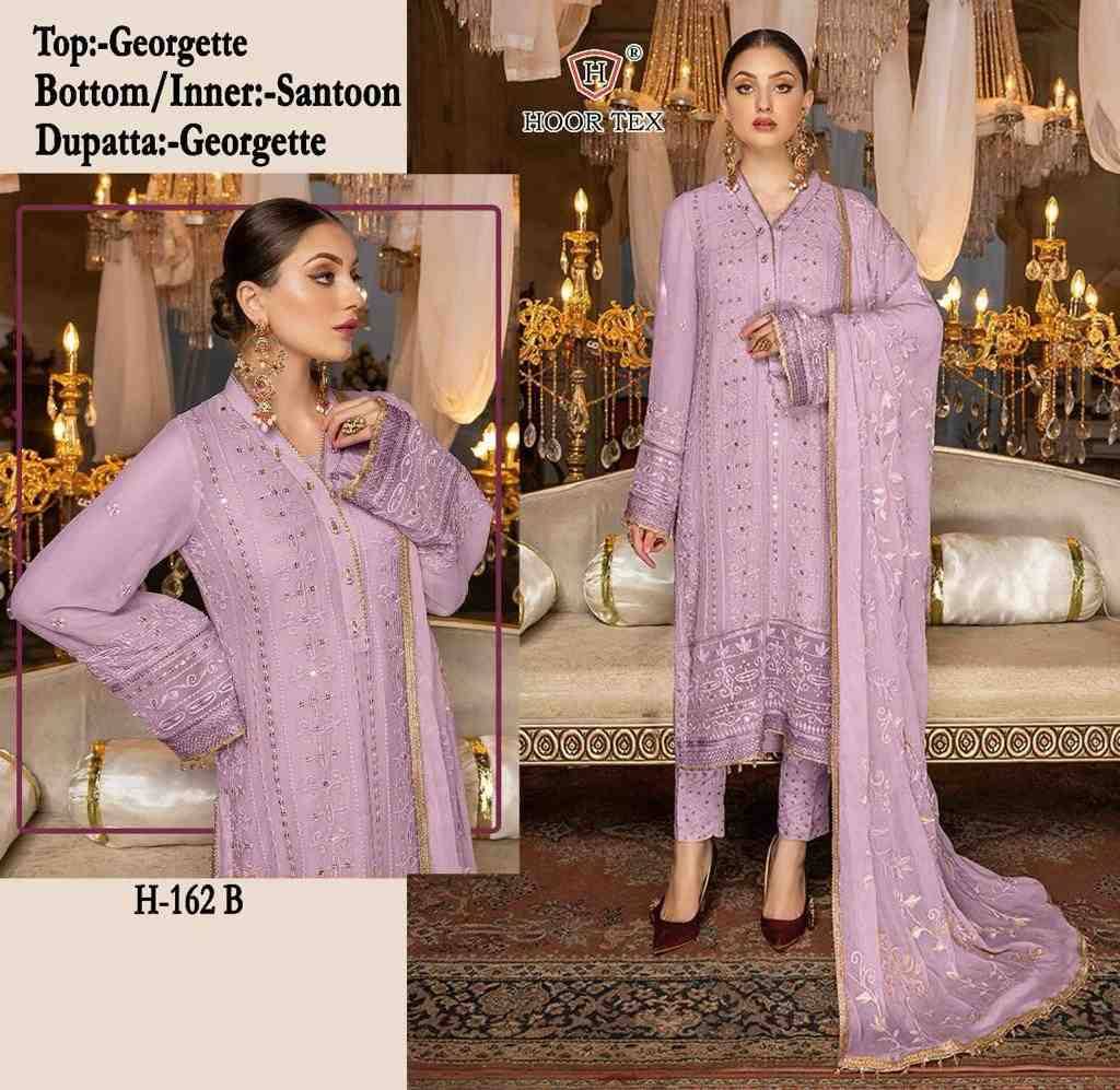 Hoor Tex Hit Design H-162 Colours By Hoor Tex H-162-A To H-162-F Series Designer Festive Pakistani Suits Collection Beautiful Stylish Fancy Colorful Party Wear & Occasional Wear Faux Georgette Embroidered Dresses At Wholesale Price