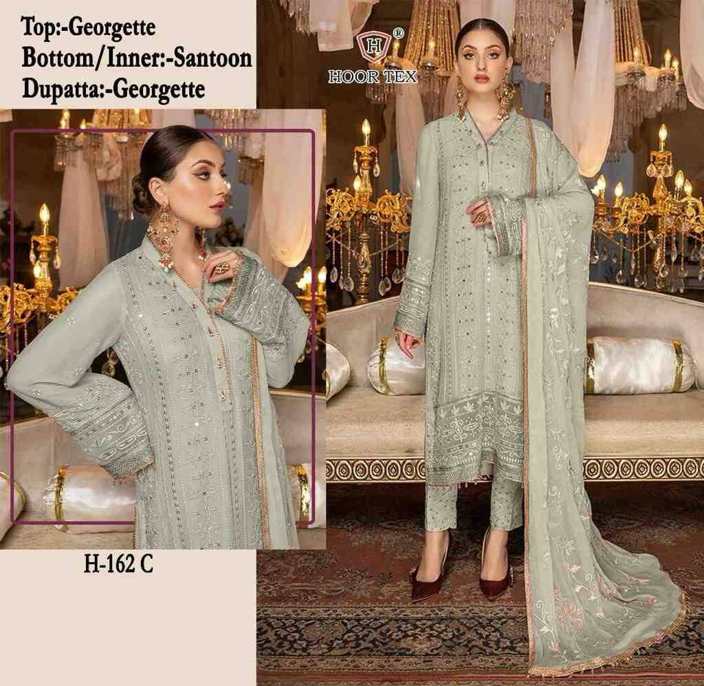 Hoor Tex Hit Design H-162 Colours By Hoor Tex H-162-A To H-162-F Series Designer Festive Pakistani Suits Collection Beautiful Stylish Fancy Colorful Party Wear & Occasional Wear Faux Georgette Embroidered Dresses At Wholesale Price