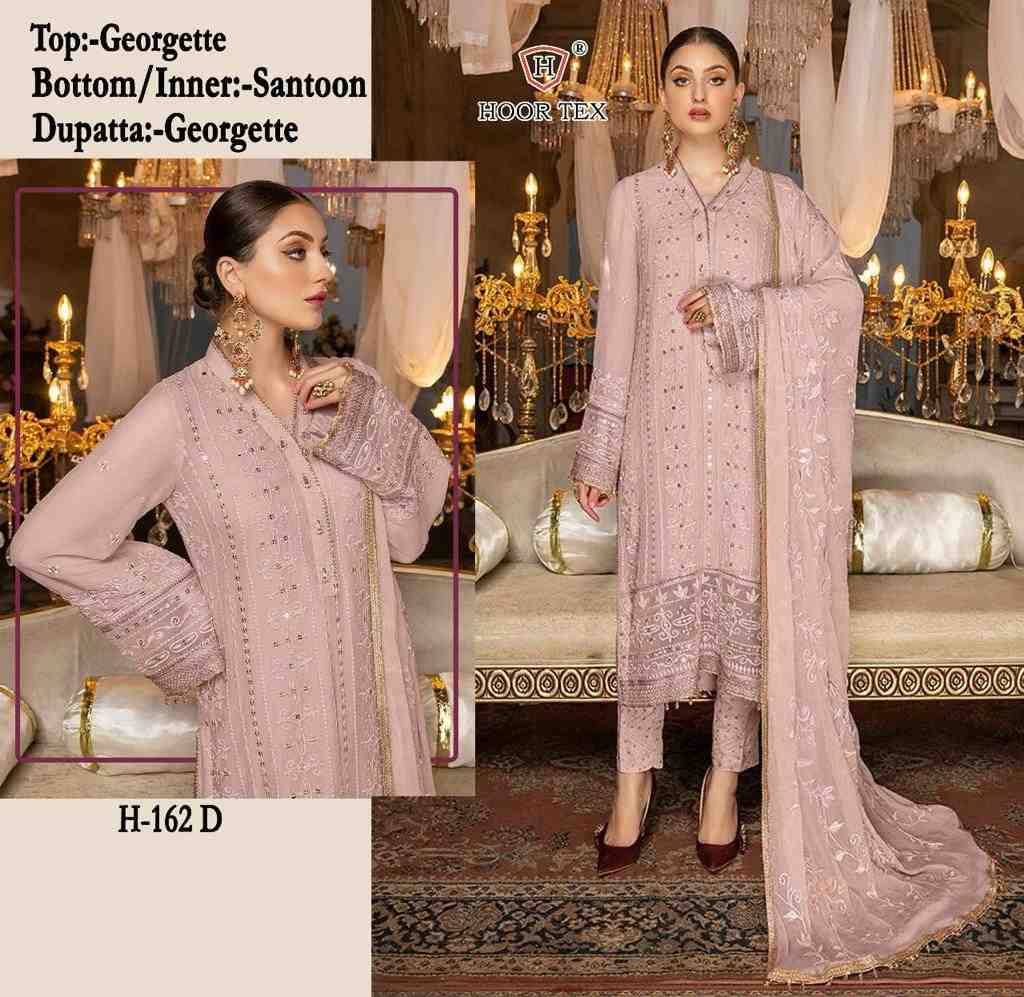 Hoor Tex Hit Design H-162 Colours By Hoor Tex H-162-A To H-162-F Series Designer Festive Pakistani Suits Collection Beautiful Stylish Fancy Colorful Party Wear & Occasional Wear Faux Georgette Embroidered Dresses At Wholesale Price
