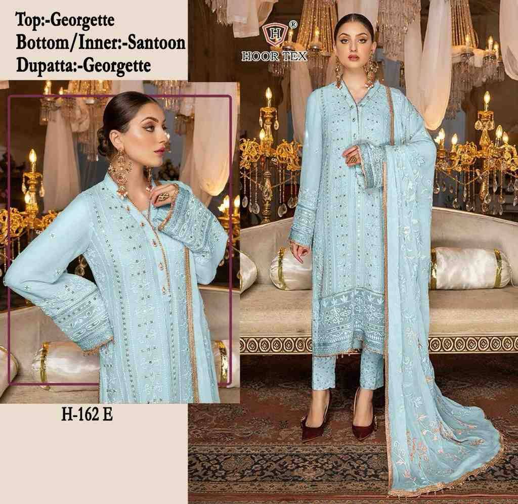 Hoor Tex Hit Design H-162 Colours By Hoor Tex H-162-A To H-162-F Series Designer Festive Pakistani Suits Collection Beautiful Stylish Fancy Colorful Party Wear & Occasional Wear Faux Georgette Embroidered Dresses At Wholesale Price