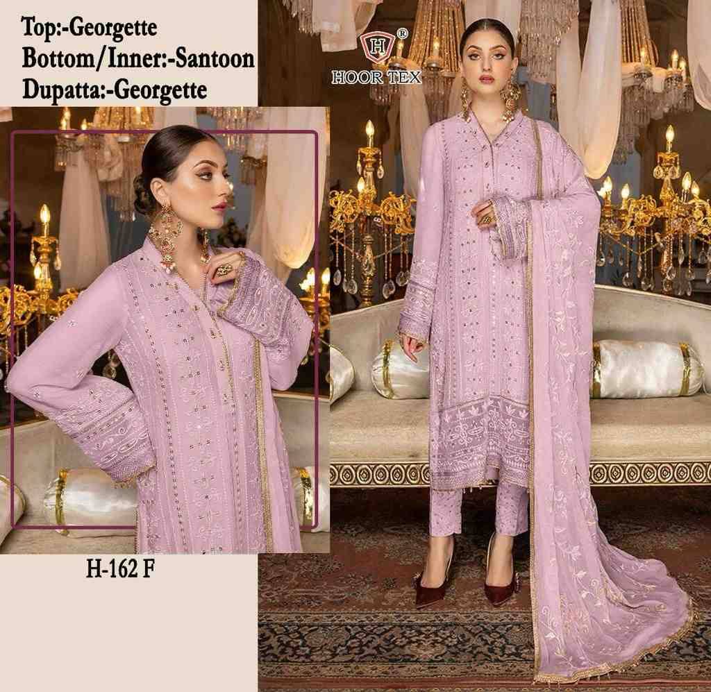 Hoor Tex Hit Design H-162 Colours By Hoor Tex H-162-A To H-162-F Series Designer Festive Pakistani Suits Collection Beautiful Stylish Fancy Colorful Party Wear & Occasional Wear Faux Georgette Embroidered Dresses At Wholesale Price