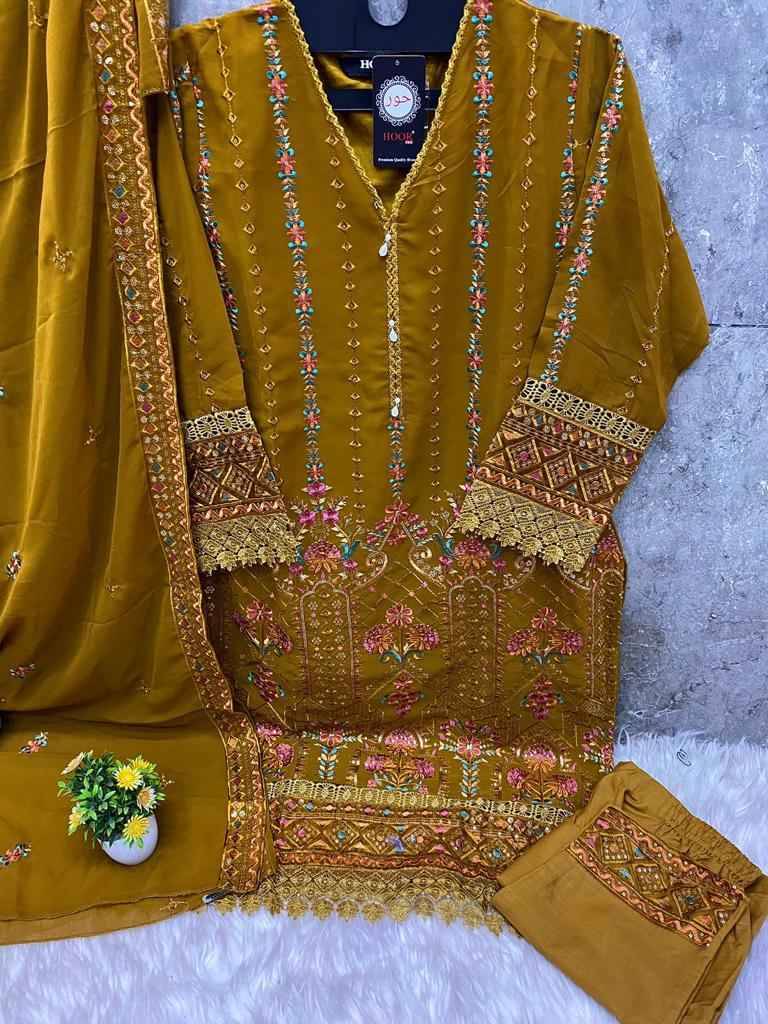 Hoor Tex Hit Design HF-23 Colours By Hoor Tex HF-23-A To HF-23-D Series Designer Festive Pakistani Suits Collection Beautiful Stylish Fancy Colorful Party Wear & Occasional Wear Heavy Georgette Embroidered Dresses At Wholesale Price