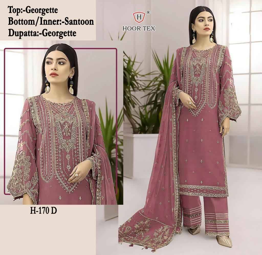 Hoor Tex Hit Design H-170 Colours By Hoor Tex H-170-A To H-170-D Series Designer Festive Pakistani Suits Collection Beautiful Stylish Fancy Colorful Party Wear & Occasional Wear Heavy Georgette Embroidered Dresses At Wholesale Price