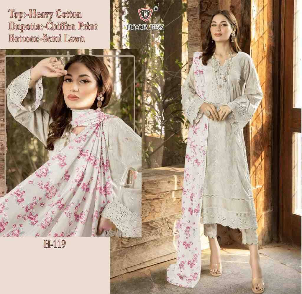 Hoor Tex Hit Design H-119 By Hoor Tex Designer Festive Pakistani Suits Collection Beautiful Stylish Fancy Colorful Party Wear & Occasional Wear Heavy Cotton With Embroidered Dresses At Wholesale Price