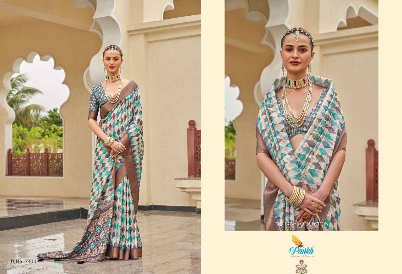 Karvaah Vol-2 By Pankh Creation 7401 To 7411 Series Indian Traditional Wear Collection Beautiful Stylish Fancy Colorful Party Wear & Occasional Wear Silk Sarees At Wholesale Price
