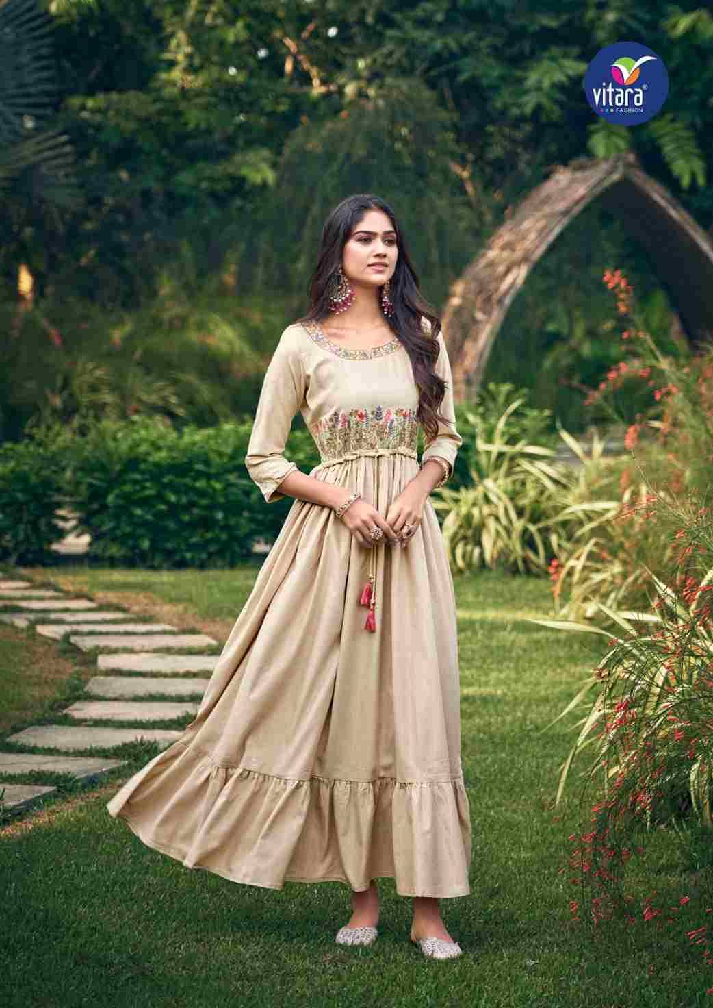 Sentro By Vitara 10003 To 10006 Series Designer Stylish Fancy Colorful Beautiful Party Wear & Ethnic Wear Collection Cotton Gowns At Wholesale Price