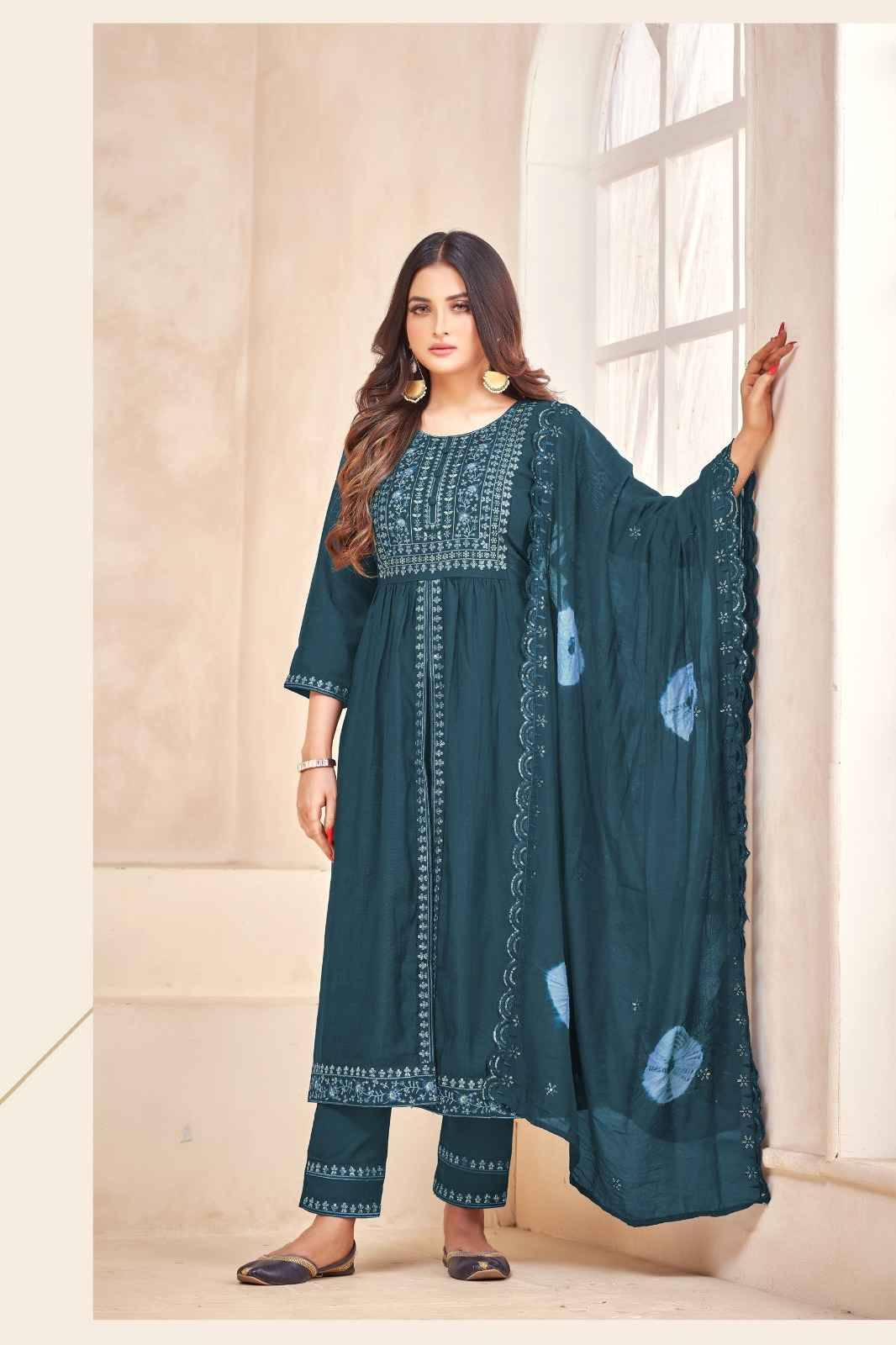 Saundarya Vol-2 By Mayur 201 To 206 Series Beautiful Stylish Festive Suits Fancy Colorful Casual Wear & Ethnic Wear & Ready To Wear Viscose Silk Embroidered Dresses At Wholesale Price