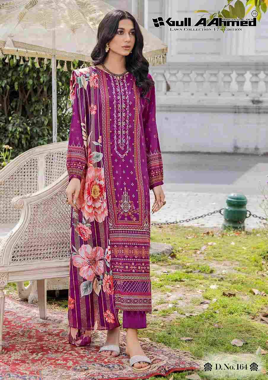 Gull Aahmed Lawn Collection Vol-17 By Gull Aahmed 161 To 166 Series Beautiful Festive Suits Stylish Fancy Colorful Casual Wear & Ethnic Wear Pure Lawn Print Dresses At Wholesale Price
