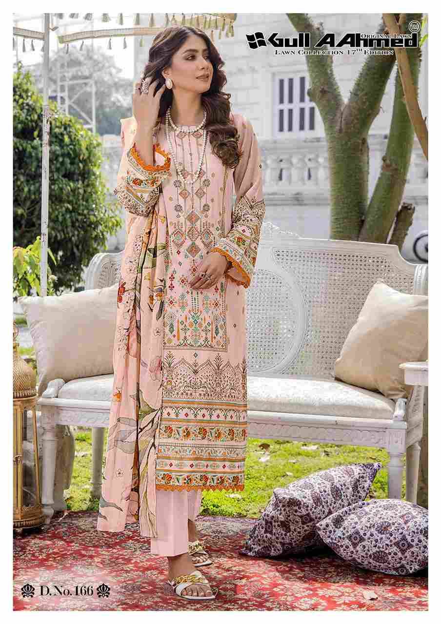 Gull Aahmed Lawn Collection Vol-17 By Gull Aahmed 161 To 166 Series Beautiful Festive Suits Stylish Fancy Colorful Casual Wear & Ethnic Wear Pure Lawn Print Dresses At Wholesale Price