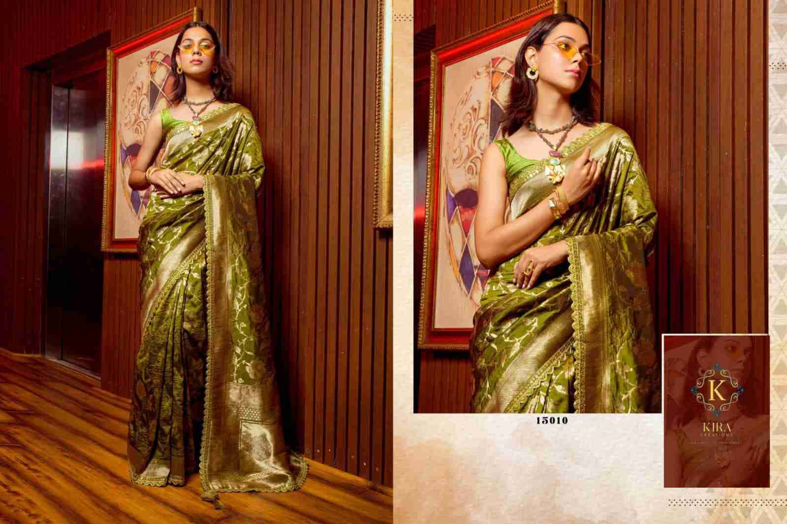 Kosa Silk By Kira 15000 To 15009 Series Indian Traditional Wear Collection Beautiful Stylish Fancy Colorful Party Wear & Occasional Wear Silk Sarees At Wholesale Price