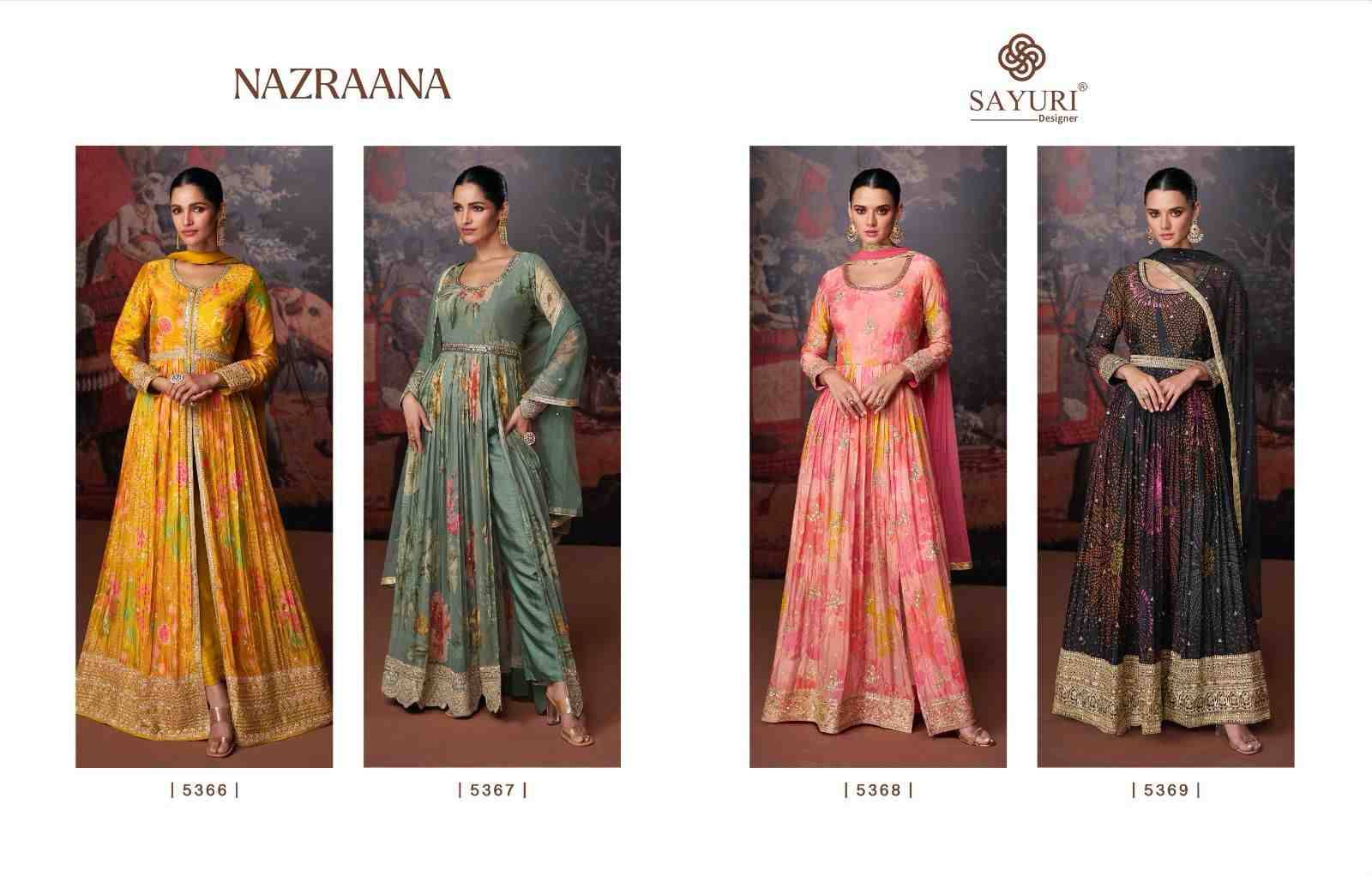 Nazraana By Sayuri 5366 To 5369 Series Beautiful Festive Suits Stylish Fancy Colorful Casual Wear & Ethnic Wear Georgette Dresses At Wholesale Price