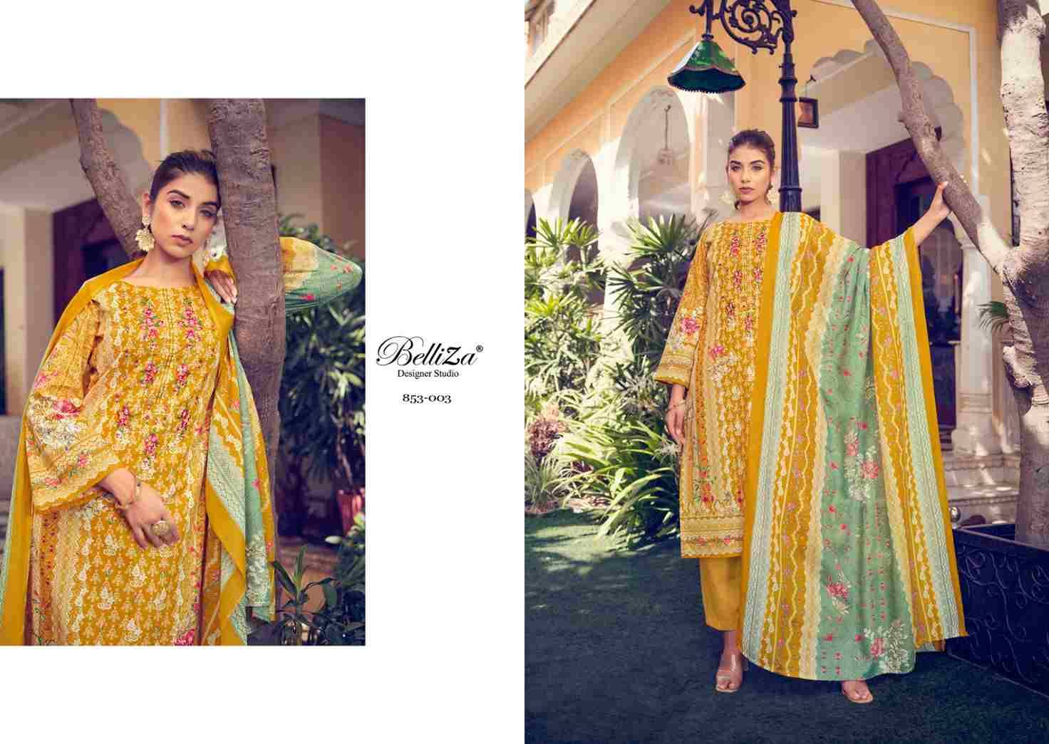 Naira Vol-23 By Belliza 853-001 To 853-010 Series Beautiful Festive Suits Stylish Fancy Colorful Casual Wear & Ethnic Wear Pure Cotton Print Dresses At Wholesale Price