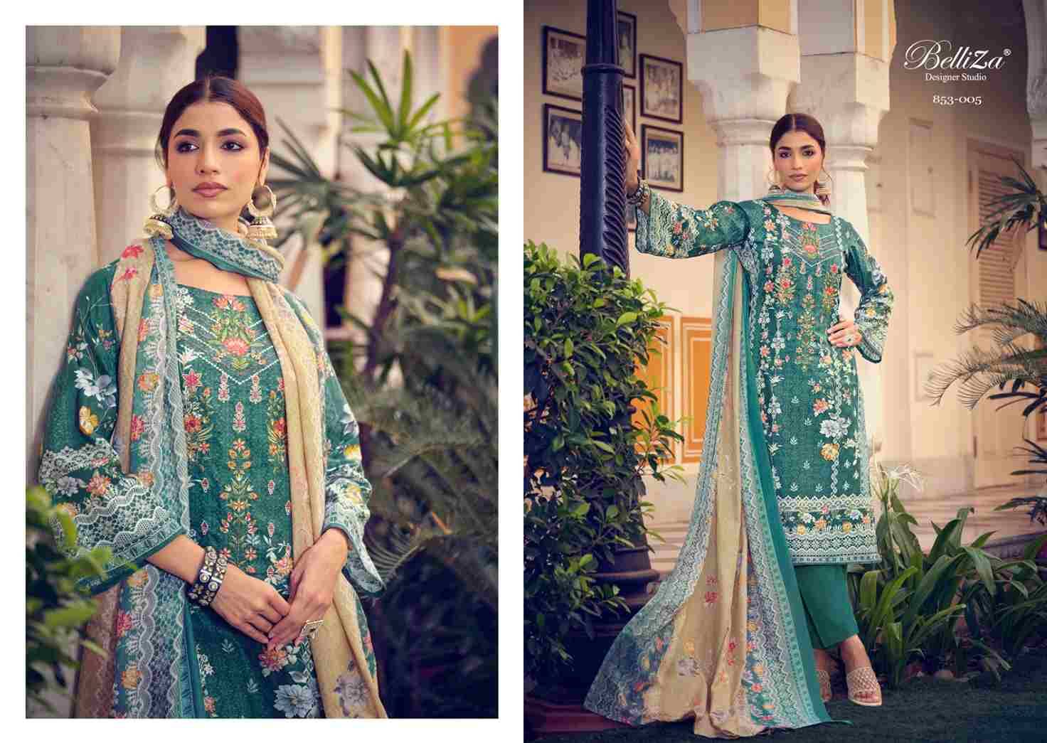 Naira Vol-23 By Belliza 853-001 To 853-010 Series Beautiful Festive Suits Stylish Fancy Colorful Casual Wear & Ethnic Wear Pure Cotton Print Dresses At Wholesale Price