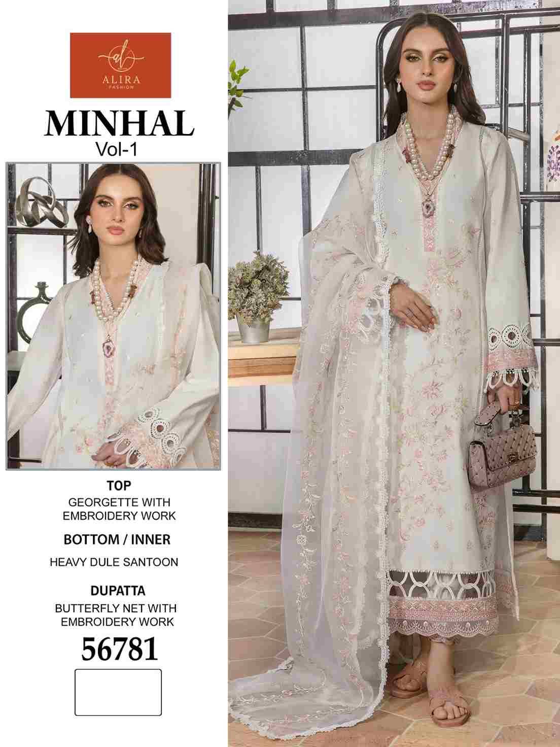 Minhal Vol-1 By Alira 56780 To 56781 Series Beautiful Festive Suits Stylish Fancy Colorful Casual Wear & Ethnic Wear Georgette Embroidery Dresses At Wholesale Price