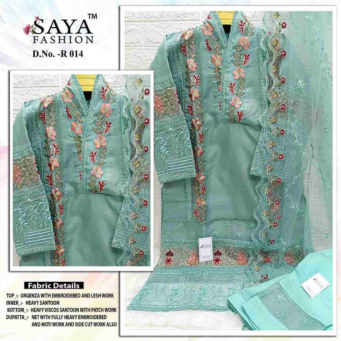 Saya-014 Colours By Saya Fashion 014-A To 014-B Series Beautiful Stylish Pakistani Suits Fancy Colorful Casual Wear & Ethnic Wear & Ready To Wear Organza Embroidered Dresses At Wholesale Price