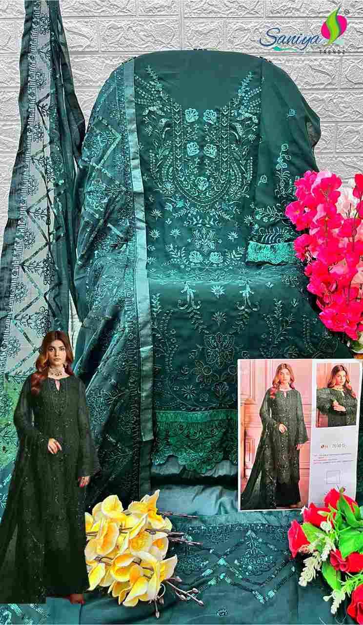 Saniya Trendz 7030 Colours By Saniya Trendz 7030-A To 7030-D Series Beautiful Stylish Pakistani Suits Fancy Colorful Casual Wear & Ethnic Wear & Ready To Wear Faux Georgette Embroidered Dresses At Wholesale Price