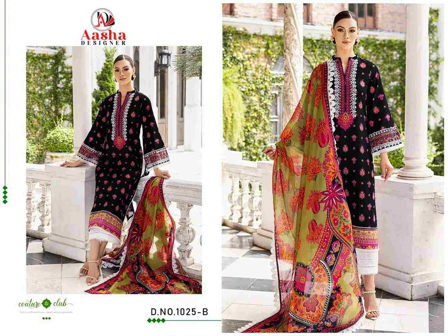 M Prints Vol-7 By Aasha Designer 1025-A To 1025-B Series Beautiful Stylish Pakistani Suits Fancy Colorful Casual Wear & Ethnic Wear & Ready To Wear Pure Cotton Embroidery Dresses At Wholesale Price