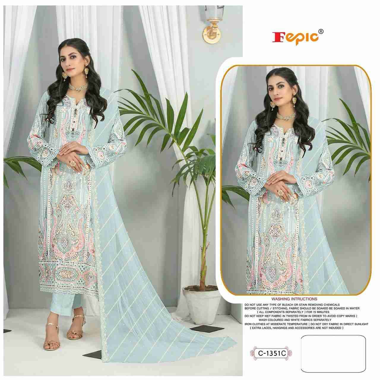 Fepic 1351 Colours By Fepic 1351-C To 1351-F Series Beautiful Pakistani Suits Stylish Fancy Colorful Party Wear & Occasional Wear Organza Embroidered Dresses At Wholesale Price