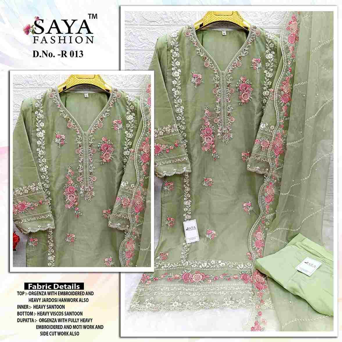 Saya-013 Colours By Saya Fashion 013-A To 013-C Series Beautiful Stylish Pakistani Suits Fancy Colorful Casual Wear & Ethnic Wear & Ready To Wear Organza Embroidered Dresses At Wholesale Price