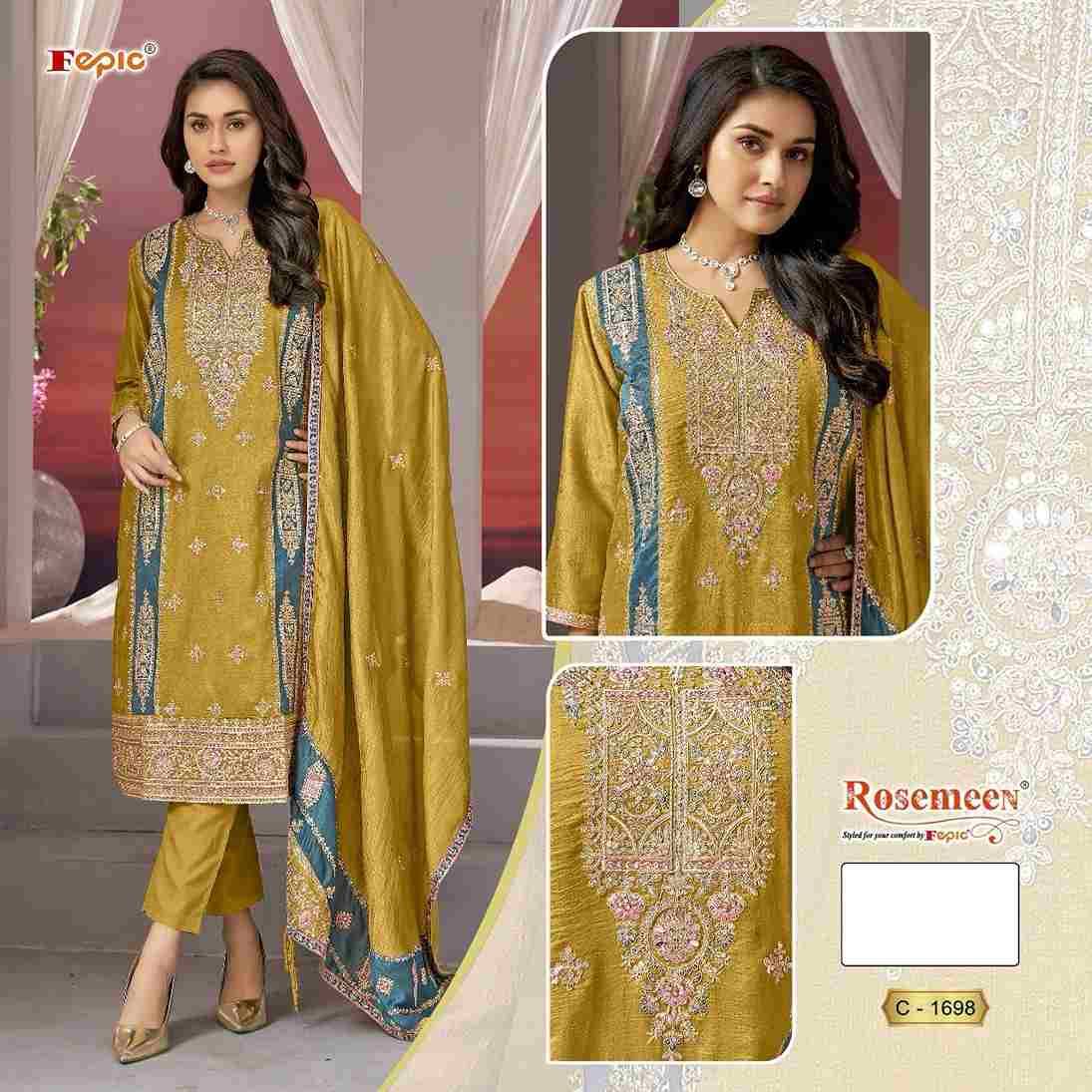 Fepic 1698 Colours By Fepic 1698-A To 1698-B Series Beautiful Pakistani Suits Stylish Fancy Colorful Party Wear & Occasional Wear Chinnon Silk Embroidered Dresses At Wholesale Price