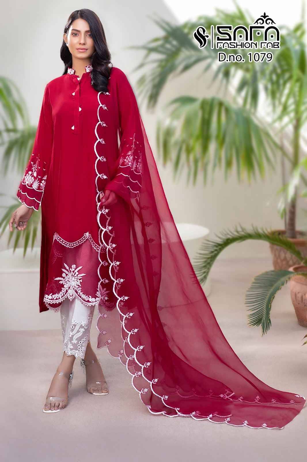 Safa Hit Design 1079 By Safa Fashion Beautiful Pakistani Suits Stylish Fancy Colorful Party Wear & Occasional Wear Heavy Georgette Embroidered Dresses At Wholesale Price