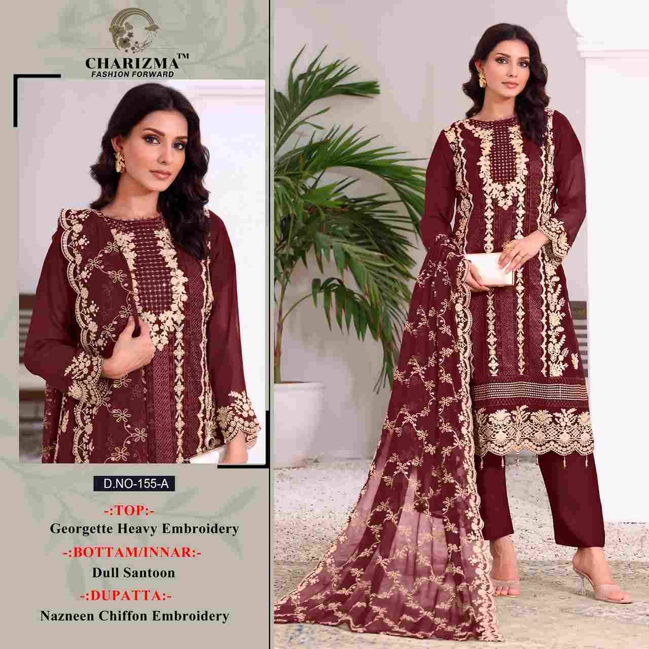 Charizma 155 Colours By Charizma Fashion 155-A To 155-D Series Beautiful Pakistani Suits Colorful Stylish Fancy Casual Wear & Ethnic Wear Georgette Embroidered Dresses At Wholesale Price