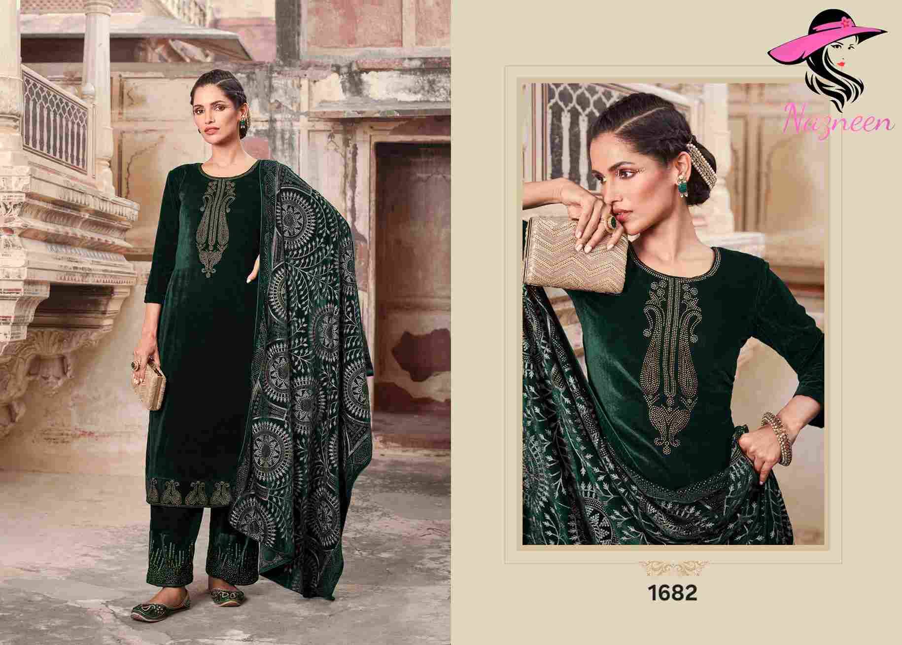 Qurbat By Nazneen 1679 To 1685 Series Beautiful Festive Suits Stylish Fancy Colorful Party Wear & Occasional Wear Velvet Embroidered Dresses At Wholesale Price