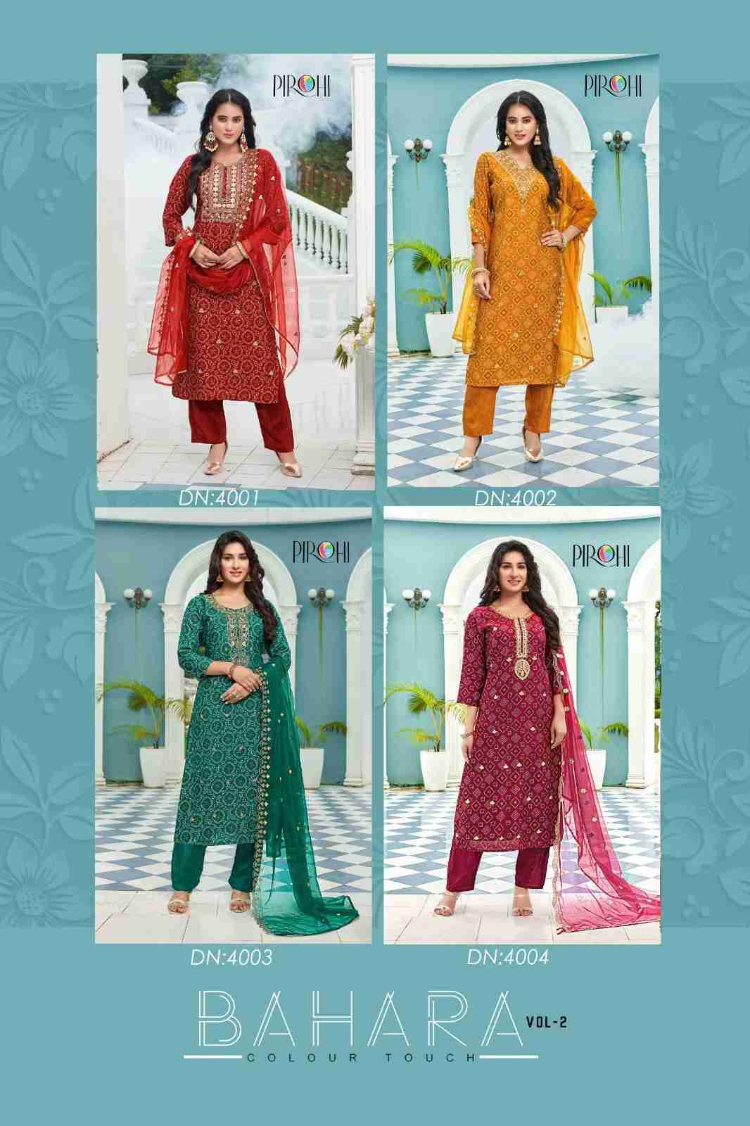 Bahara Vol-2 By Pirohi 4001 To 4004 Series Beautiful Festive Suits Stylish Fancy Colorful Party Wear & Occasional Wear Muslin Dresses At Wholesale Price