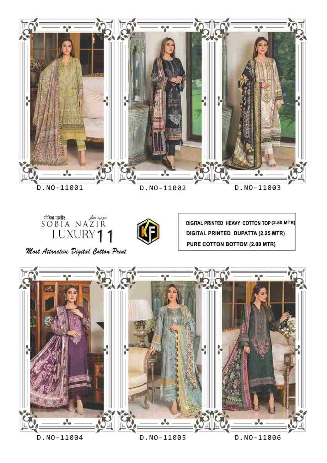 Sobia Nazir Vol-11 By Keval Fab 11001 To 11006 Series Designer Stylish Fancy Colorful Beautiful Party Wear & Ethnic Wear Collection Heavy Cotton Dresses At Wholesale Price