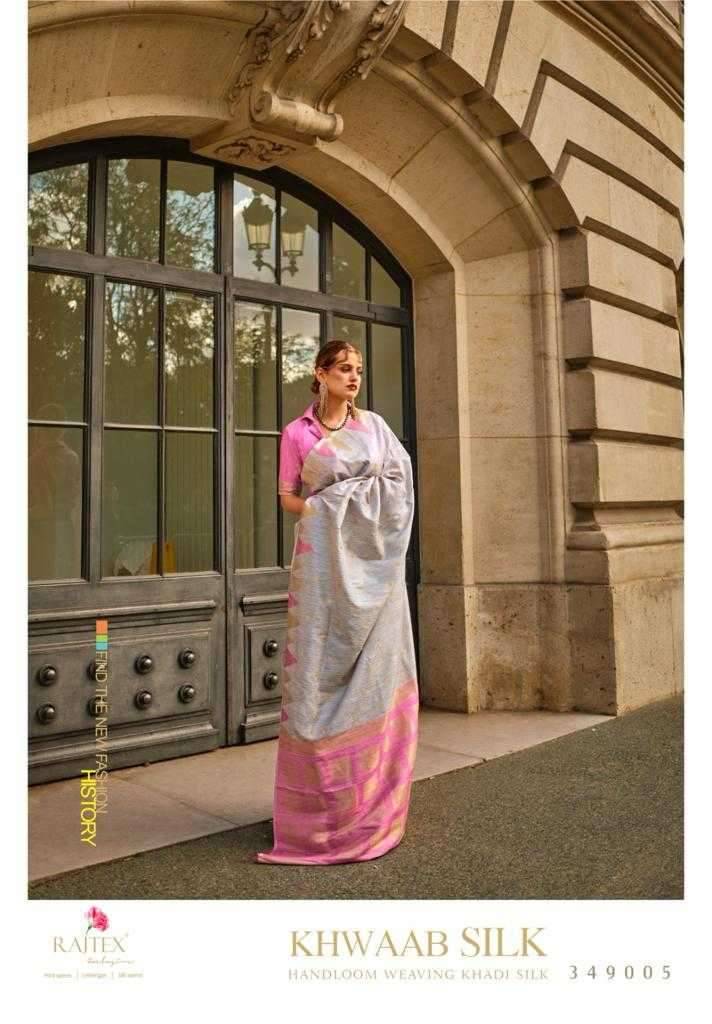 Khwaab Silk By Raj Tex 349001 To 349008 Series Indian Traditional Wear Collection Beautiful Stylish Fancy Colorful Party Wear & Occasional Wear Silk Sarees At Wholesale Price