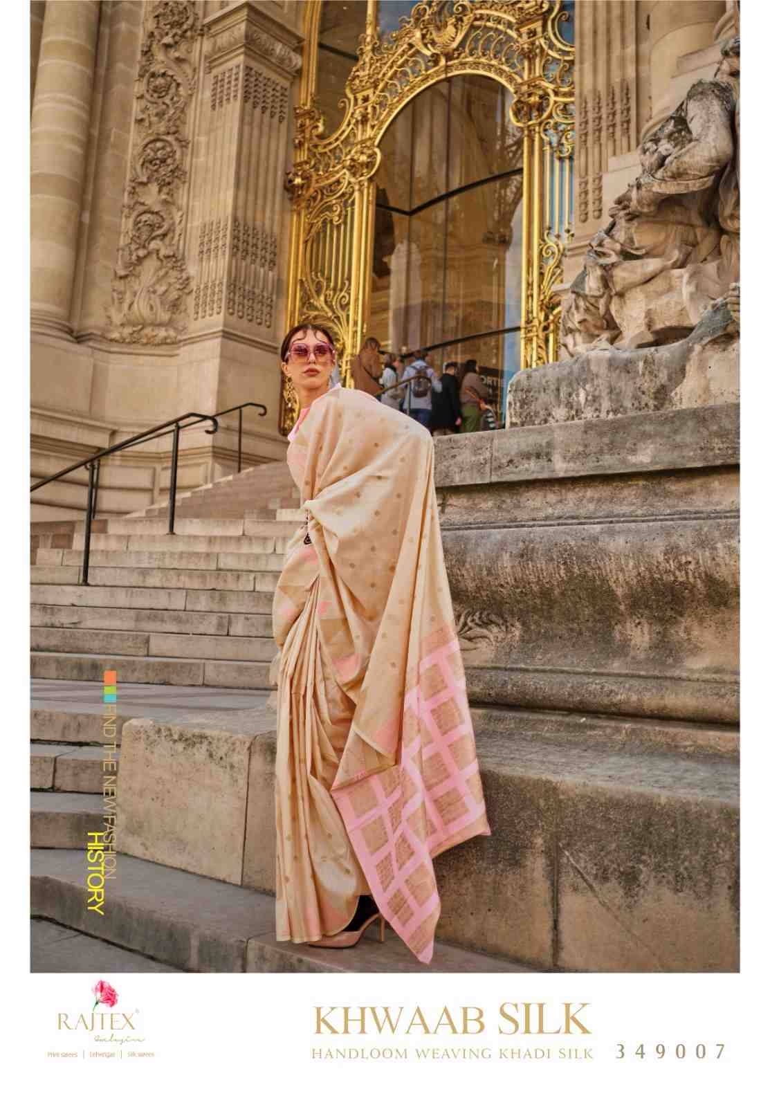 Khwaab Silk By Raj Tex 349001 To 349008 Series Indian Traditional Wear Collection Beautiful Stylish Fancy Colorful Party Wear & Occasional Wear Silk Sarees At Wholesale Price