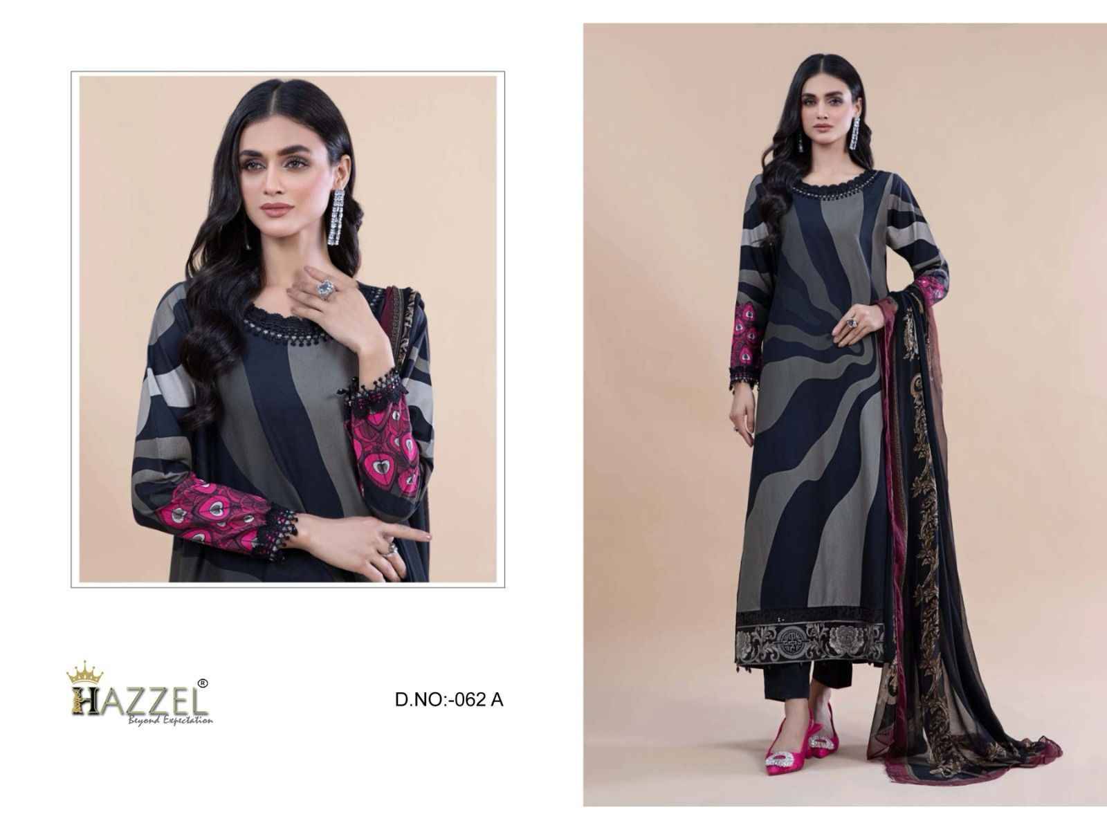 Mprints Summer-23 Vol-5 By Hazzel 062-A To 062-B Series Pakistani Suits Collection Beautiful Stylish Fancy Colorful Party Wear & Occasional Wear Pure Cotton Print Dresses At Wholesale Price