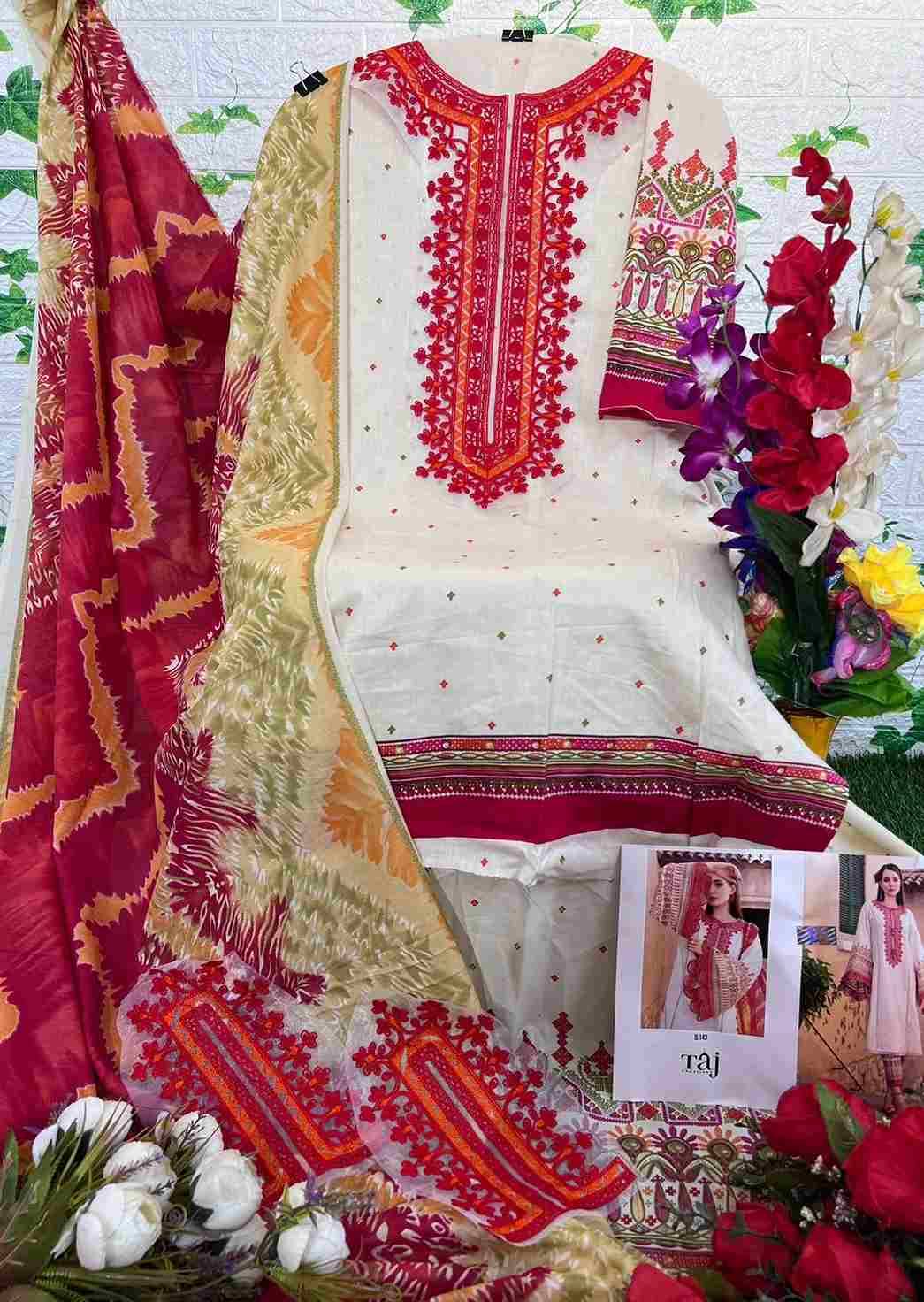 Taj Hit Design 143 By Taj Creation Beautiful Pakistani Suits Colorful Stylish Fancy Casual Wear & Ethnic Wear Pure Cotton Print With Embroidered Dresses At Wholesale Price