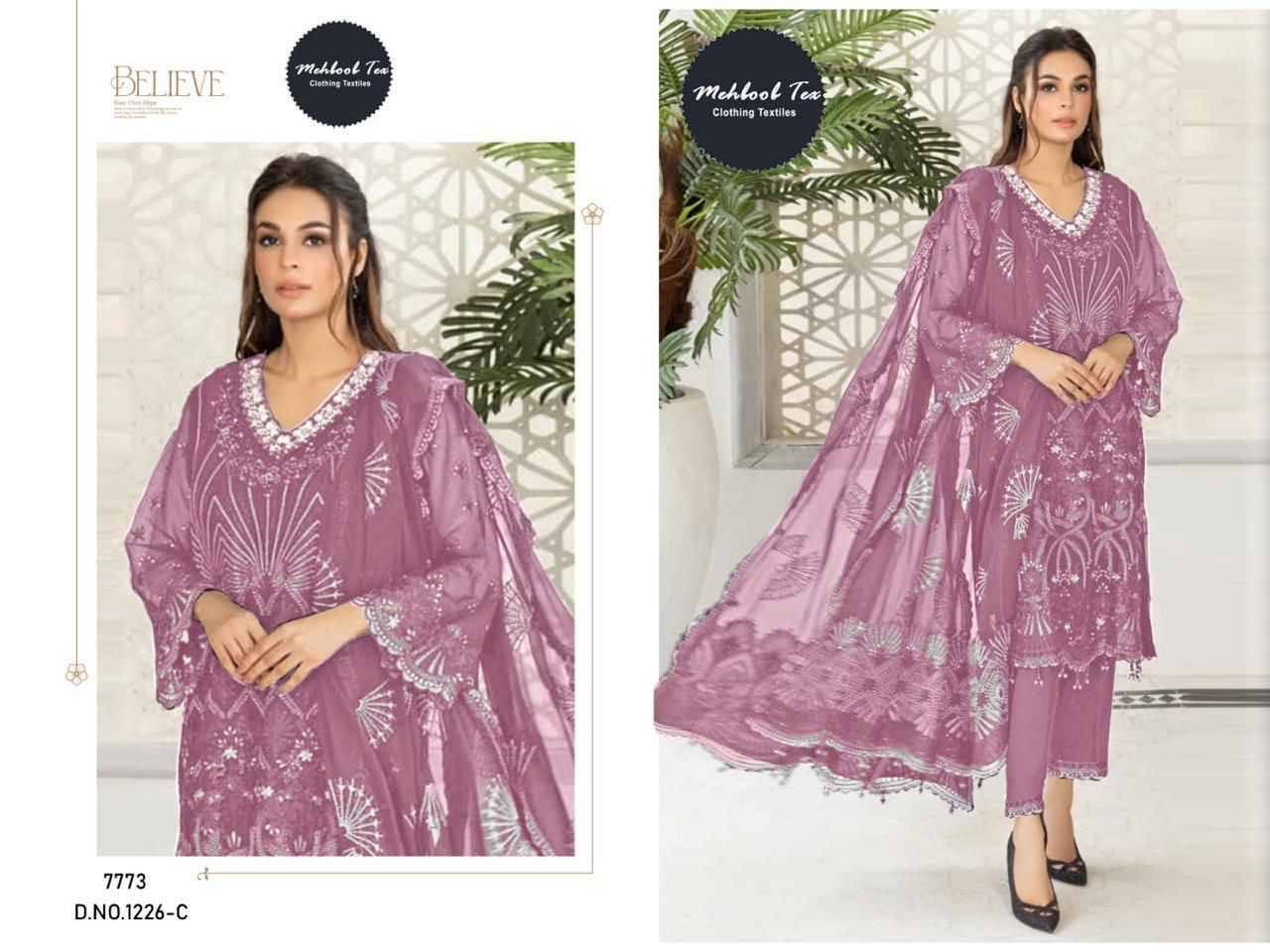 Mehboob Tex Hit Design 1226 Colours By Mehboob Tex 1226-A To 1226-D Series Beautiful Pakistani Suits Colorful Stylish Fancy Casual Wear & Ethnic Wear Georgette Embroidered Dresses At Wholesale Price