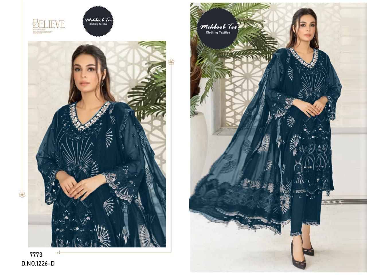 Mehboob Tex Hit Design 1226 Colours By Mehboob Tex 1226-A To 1226-D Series Beautiful Pakistani Suits Colorful Stylish Fancy Casual Wear & Ethnic Wear Georgette Embroidered Dresses At Wholesale Price