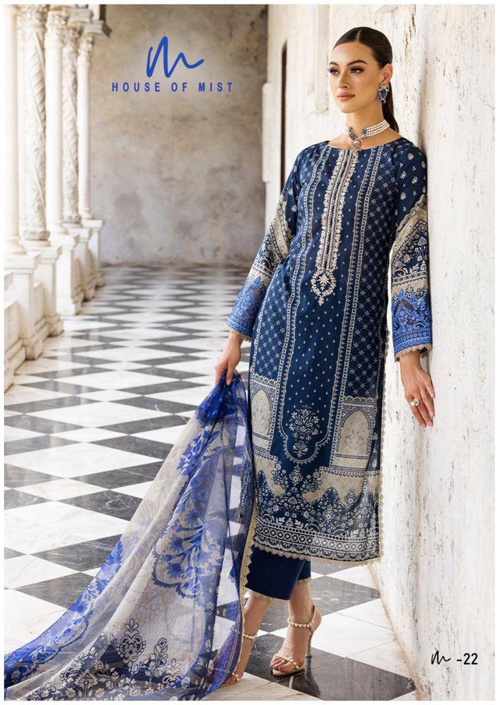 Ghazal Vol-3 By House Of Mist 21 To 26 Series Beautiful Pakistani Suits Colorful Stylish Fancy Casual Wear & Ethnic Wear Pure Cotton Print Dresses At Wholesale Price