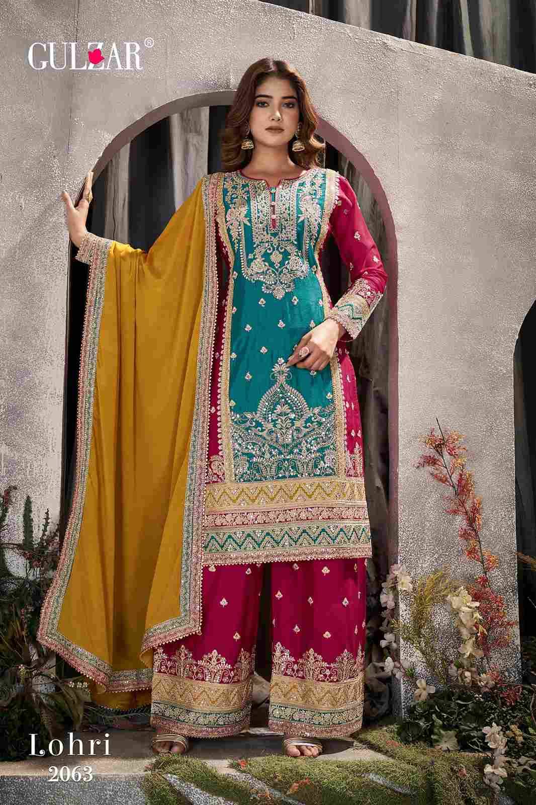Lohri By Gulzar 2061 To 2063 Series Beautiful Festive Suits Colorful Stylish Fancy Casual Wear & Ethnic Wear Premium Chinnon Embroidered Dresses At Wholesale Price