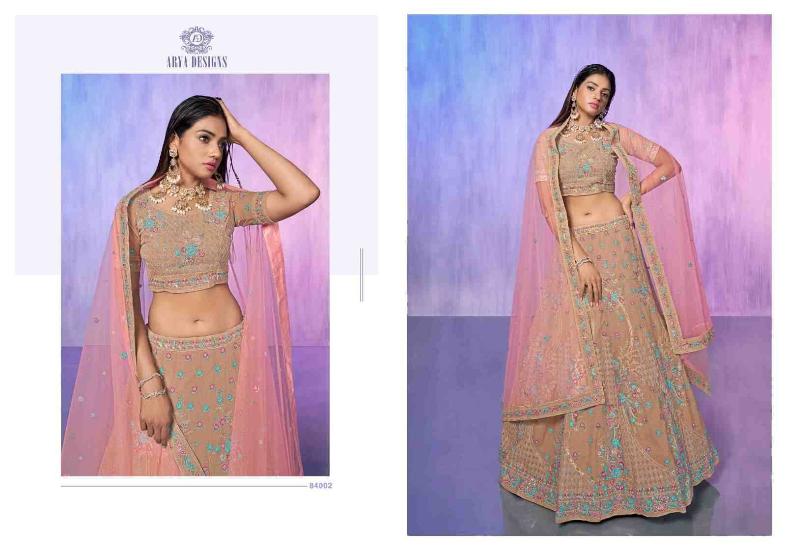 Look Book By Arya Designs 84001 To 84019 Series Bridal Wear Collection Beautiful Stylish Colorful Fancy Party Wear & Occasional Wear Net/Organza/Georgette/Velvet Lehengas At Wholesale Price