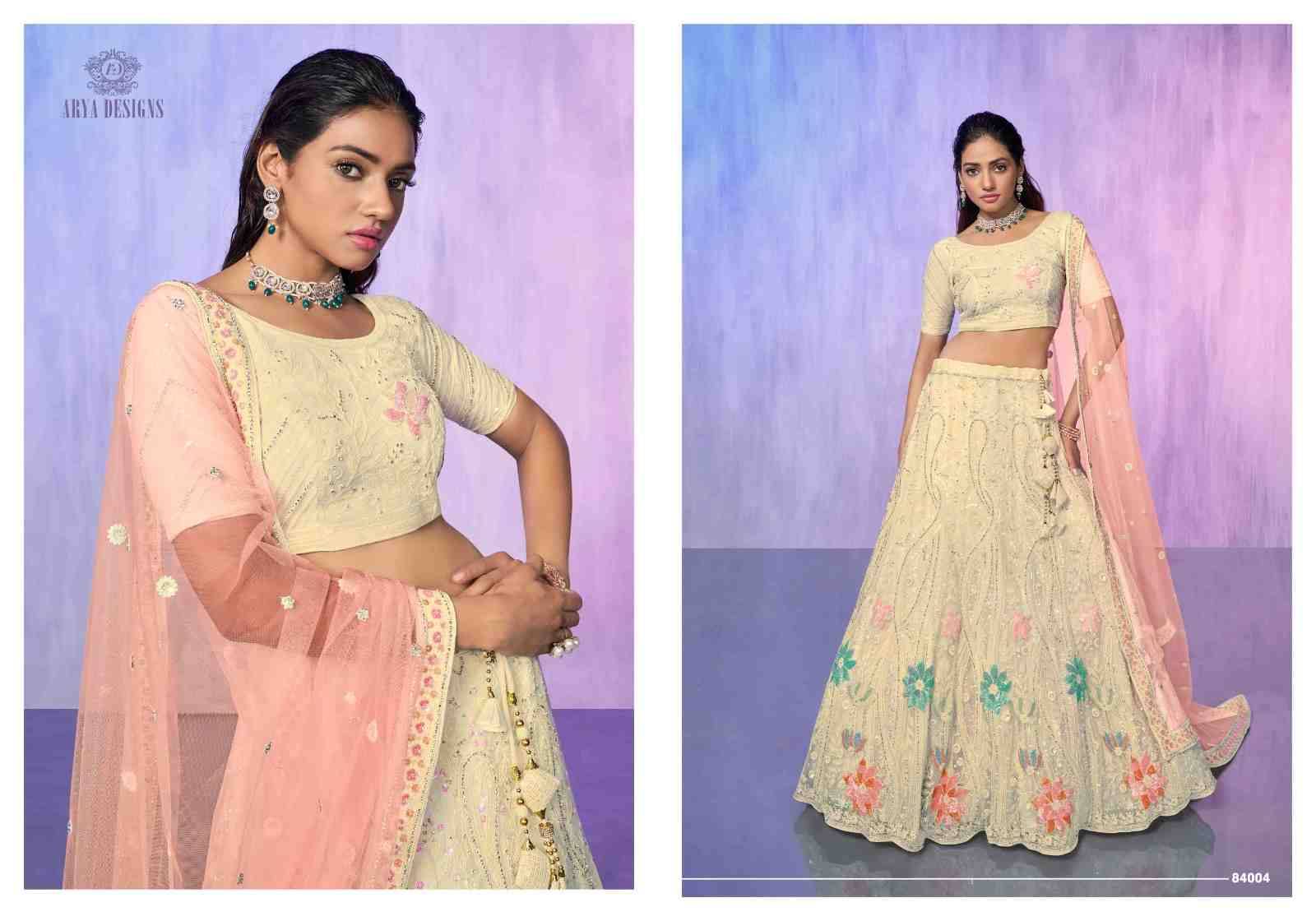 Look Book By Arya Designs 84001 To 84019 Series Bridal Wear Collection Beautiful Stylish Colorful Fancy Party Wear & Occasional Wear Net/Organza/Georgette/Velvet Lehengas At Wholesale Price