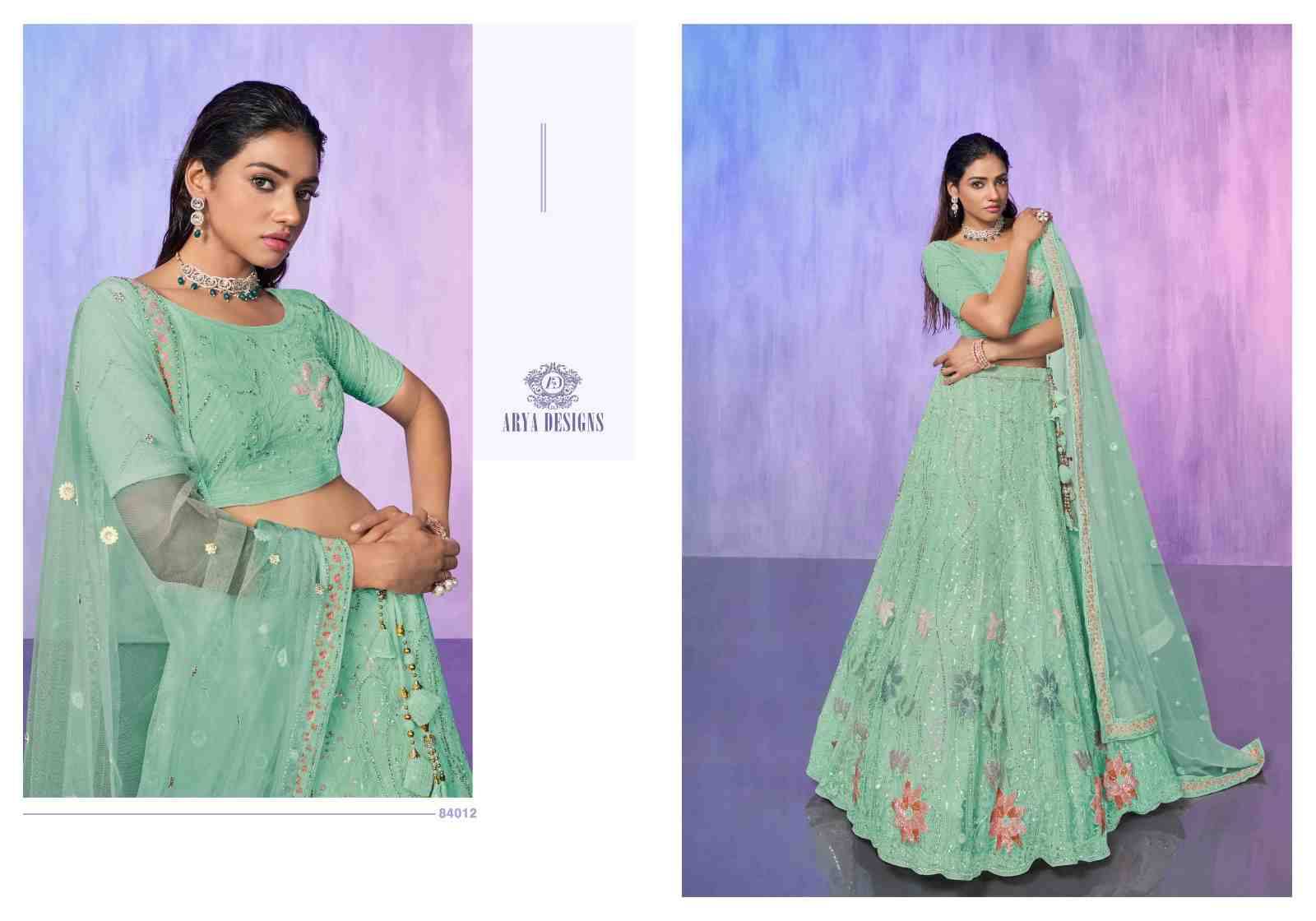 Look Book By Arya Designs 84001 To 84019 Series Bridal Wear Collection Beautiful Stylish Colorful Fancy Party Wear & Occasional Wear Net/Organza/Georgette/Velvet Lehengas At Wholesale Price